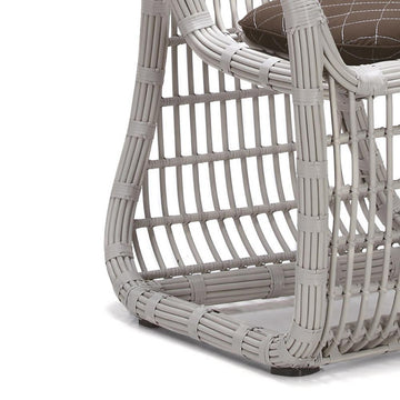 7 Pieces Rattan Woven Outdoor Dining Set with Barrel Chair and Glass-top Dining Table